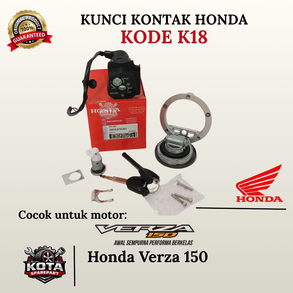KUNCI KONTAK ORIGINAL HONDA KODE K18 UNTUK MOTOR HONDA VERZA 150