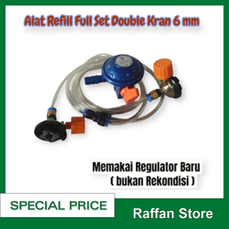 Alat Refill Gas Portable Double Kran Selang 6 mm