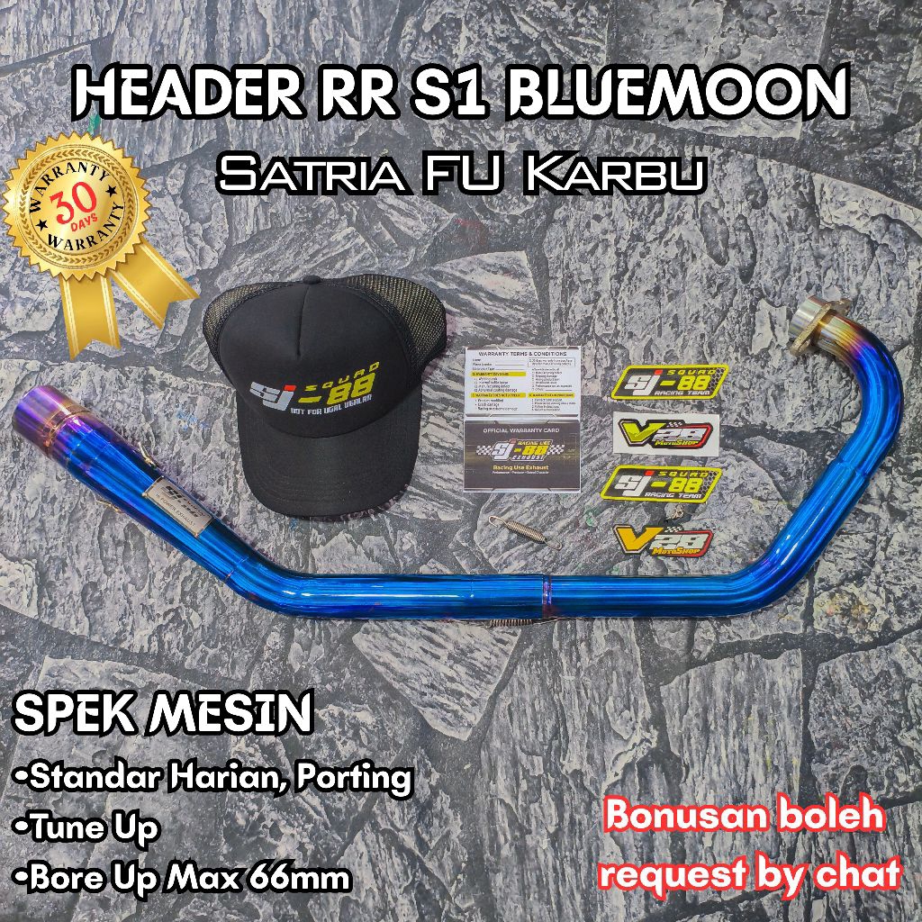 Knalpot SJ88 HEADER Only RR S1 Blue Violet Blue Gold SATRIA FU KARBU Pipa Leheran Ngacung Ceng Roadr