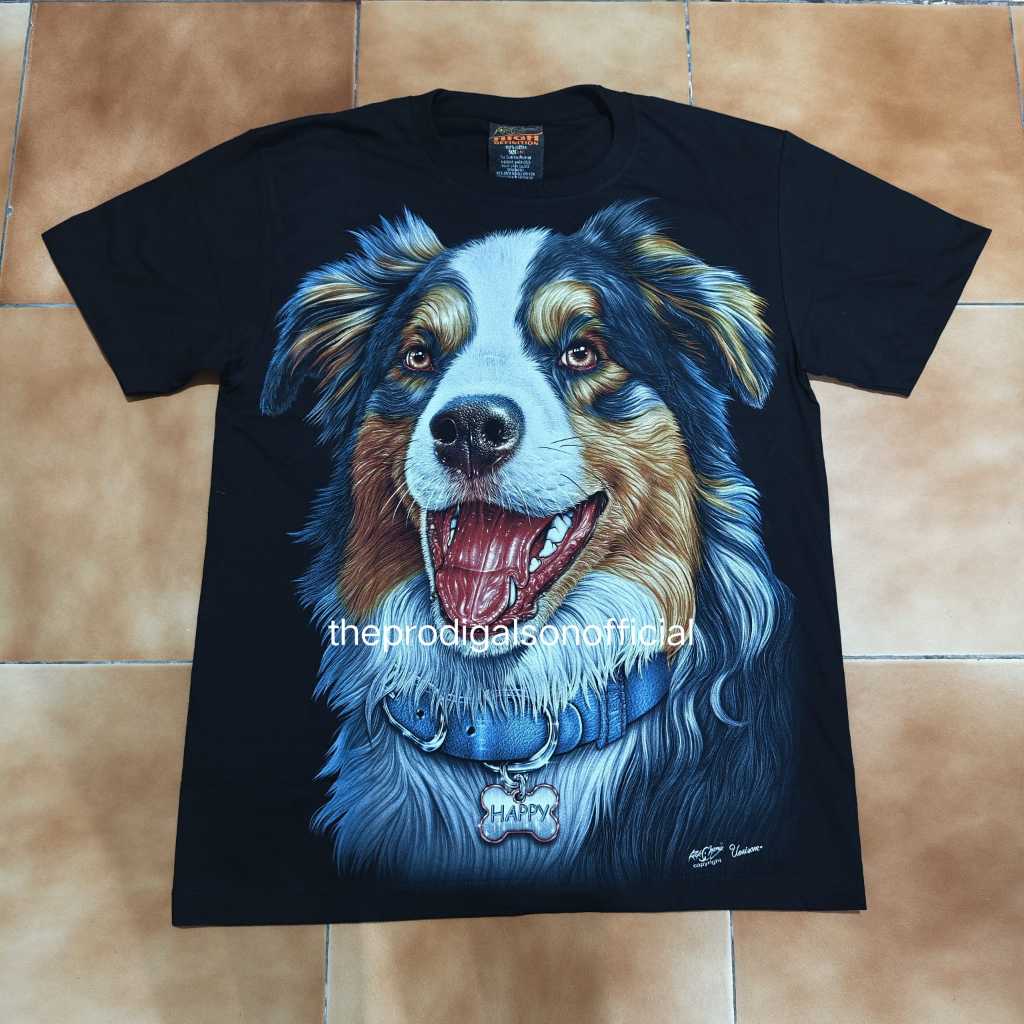 Kaos Rock Chang Import Size XXL Anjing HD Glow in The Dark