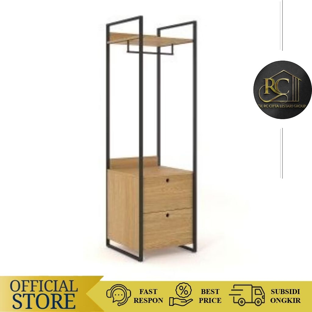 Rak Pakaian Anak Kos|Rak Baju 2 Laci Industrial|Terima Custome