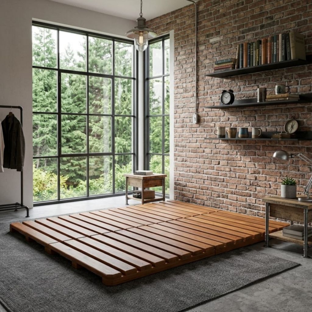 Dipan Palet Kayu Jati Perhutani 180x200 cm Tinggi 4 cm Model Bongkar Pasang - senaly -