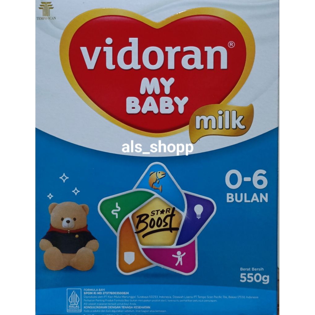 Susu formula susu bayi susu balita 0-6 bulan susu vidoran 550 gram