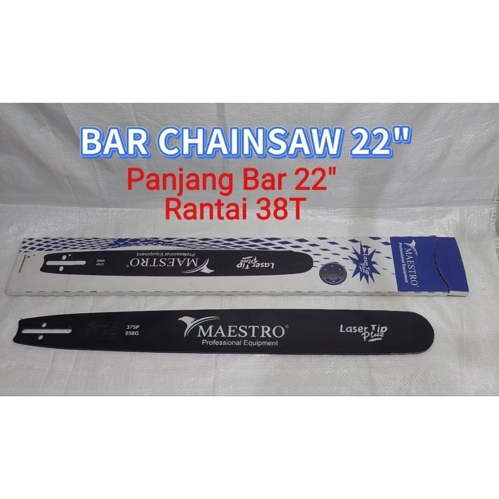TERMURAH Bar Chainsaw Maestro 22"/38T.Bar Senso/Sinso Maestro 22 inch 38 Mata Original