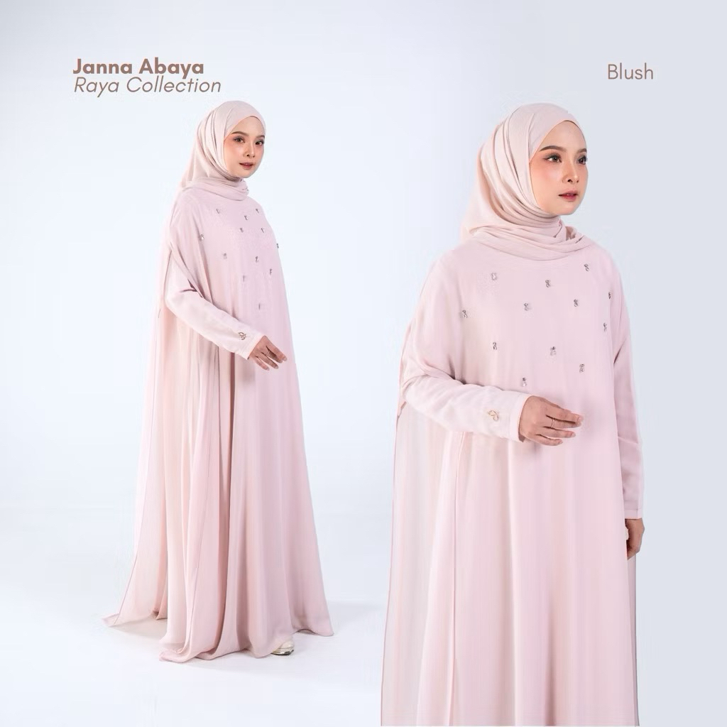 Janna Abaya by Dailyal Official - Size XS - Blush | Raya Series