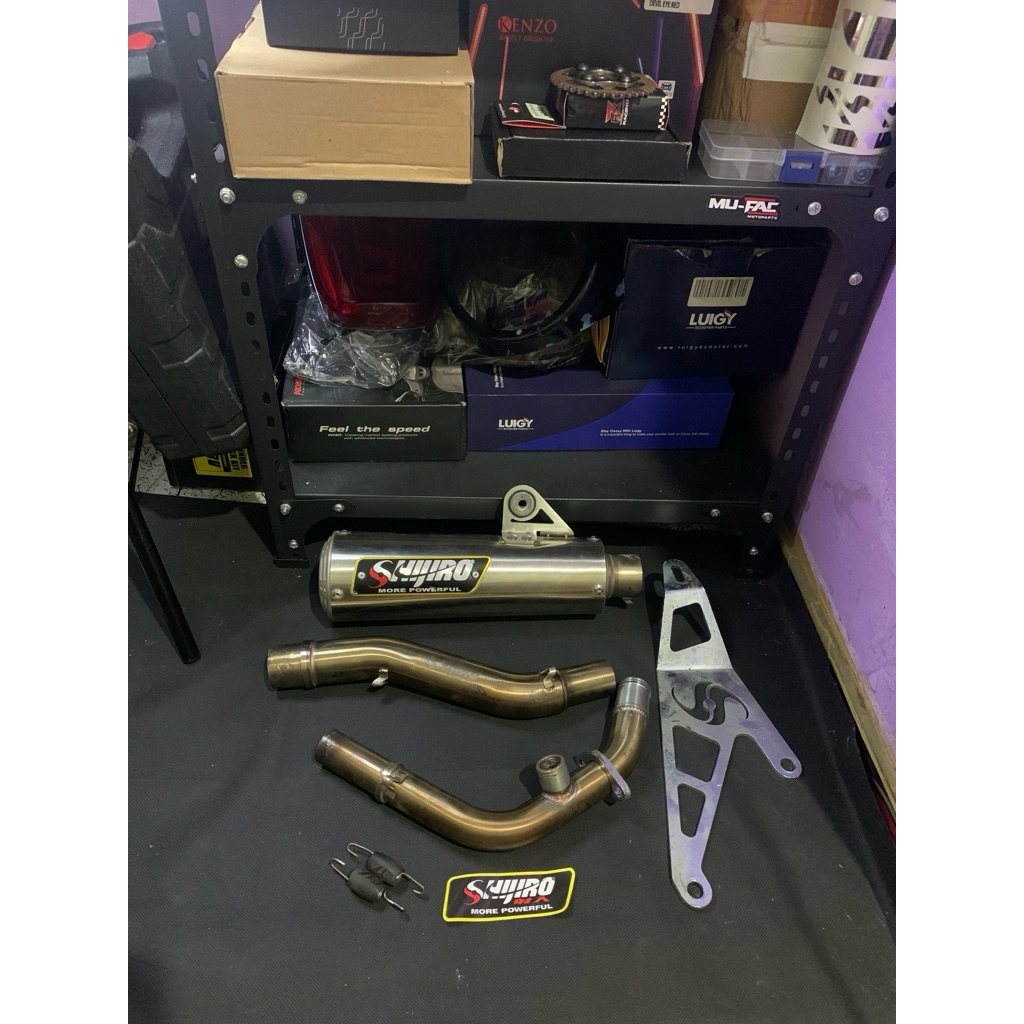 KNALPOT SHIJIRO M1 LONG 38 FULLSET SECOND LIKE NEW VESPA MATIC SPRINT PRIMAVERA