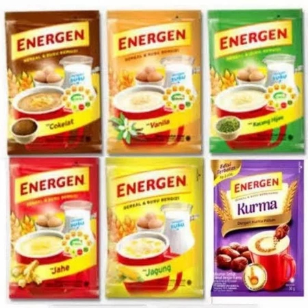 ereal Energen baru All Varian harga ecer 1 pcs minuman sachet kacang hijau cokelat vanila kurma jahe