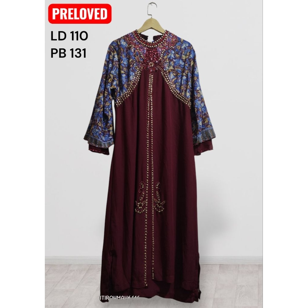 PL/Preloved gamis mewah pesta ceruty Payet batu premium LD 110
