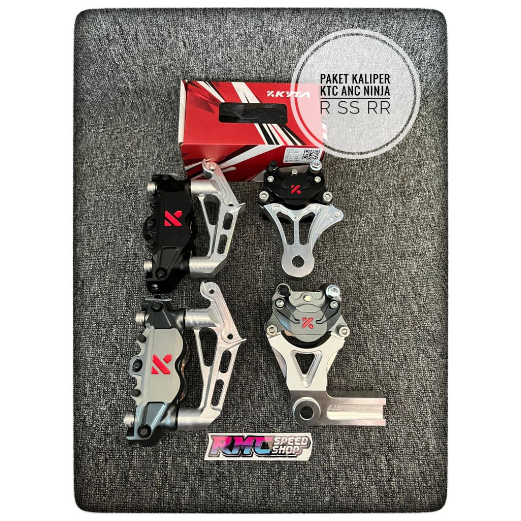 Paket Kaliper Ktc 4piston 2piston Ninja R Ninja ss Ninja Rr ukuran 300mm 320mm / Paket Kaliper Ktc 4