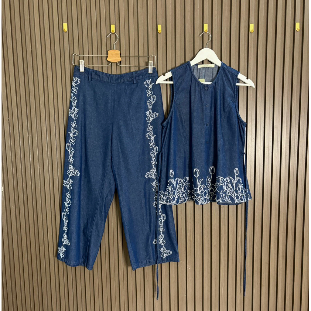 SET JEANS BORDIR (TOP+PANTS)