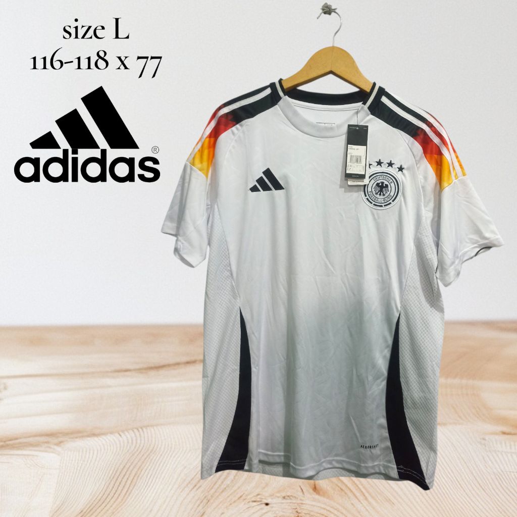 kaos t-shirt jersey adidas x jerman putih sz L BNWT