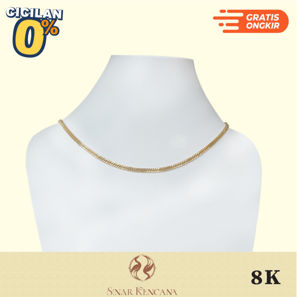 Kalung Rantai Hollow - Emas 8K - Sinar Kencana