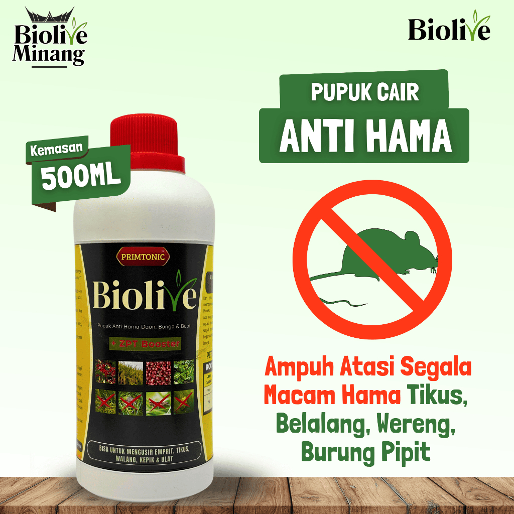 Biolive Pupuk Cair Anti Tikus Sawah Anti Hama Tikus Padi Jagung Bersertifikat Kementan - 500ml