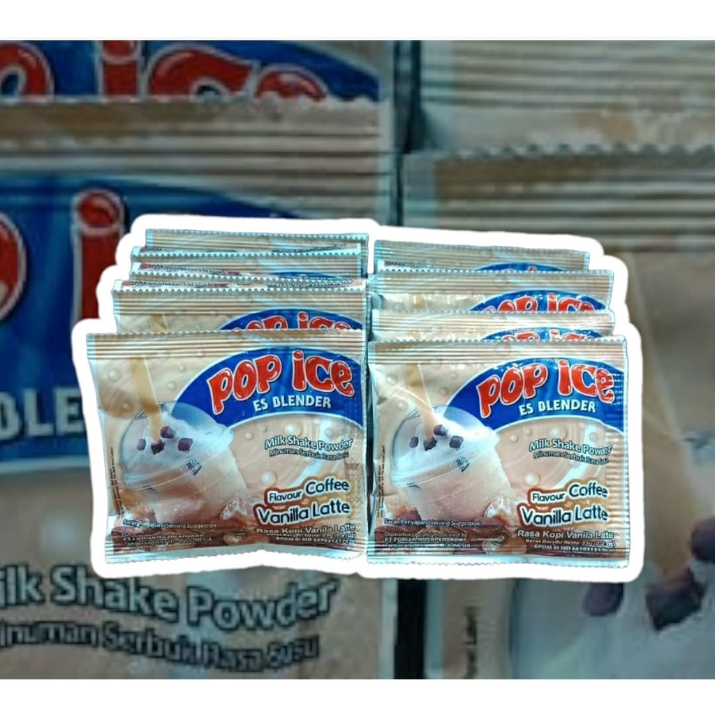 *KMRT* (10PCS/1RENTENG) MINUMAN POP ICE 25 GRAM TERLENGKAP SACHET ES BLENDER ECERAN ALL VARIAN ANEKA