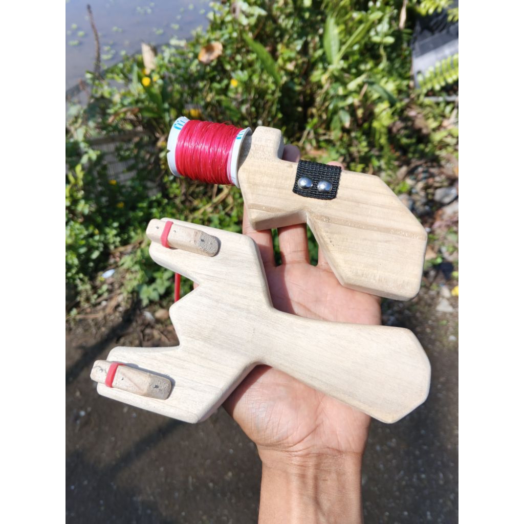 set lengkap ketapel ikan kerajinan kayu