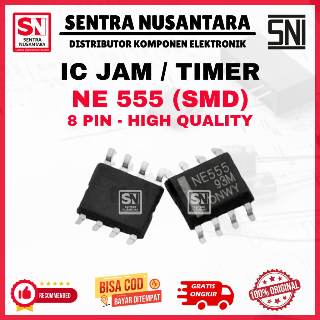 IC NE555 ASLI ORIGINAL (1 BUAH) IC TIMER NE 555 TEXAS INSTRUMENT ORI ASLI NE555 ups | IC Timer NE555