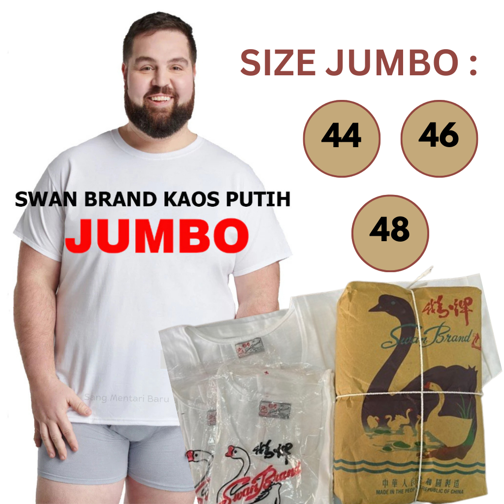 SWAN BRAND KAOS PUTIH / KAOS DALAM OBLONG PRIA SWAN BRAND / SWAN BRAND KAOS PRIA FULL KATUN PREMIUM