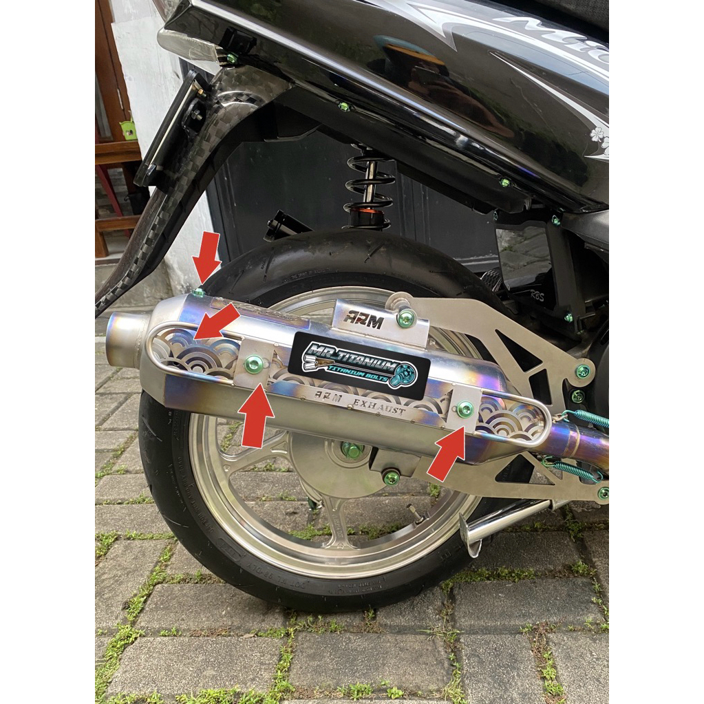 baut knalpot ARM Exhaust 6 baut titanium