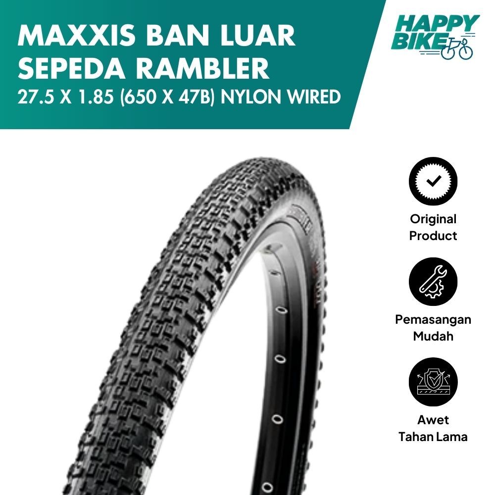 Maxxis Ban Luar Rambler Sepeda MTB Mountain Bike 27.5 x 1.85 Wire Bahan Nylon