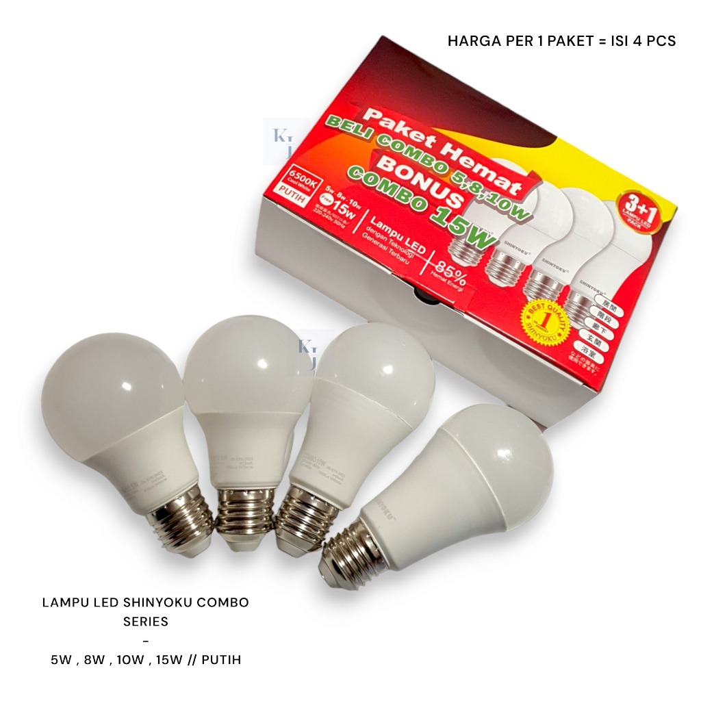 Lampu Led Shinyoku 5 Watt 8 Watt 10 Watt 15 Watt Combo Series ( Beli 3 Bonus Gratis 1 )