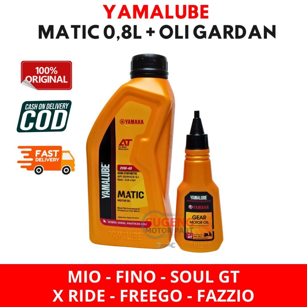 Oli YAMALUBE MATIC 0,8 LITER + OLI GARDAN 100ml Original YAMAHA 100% SEMI SYNTETIC MIO,FREEGO - COD