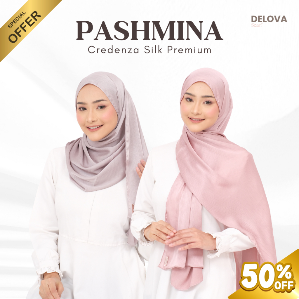 Delova Scarf - Pashmina Credenza Silk Premium Hijab Shimmer Textured Malaysia
