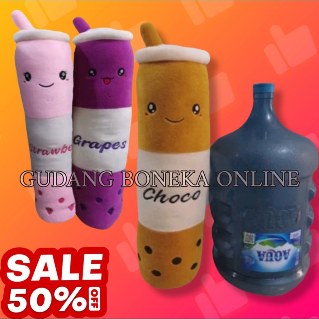 Boneka Guling Boba Super Cute Lembut Berlabel SNI