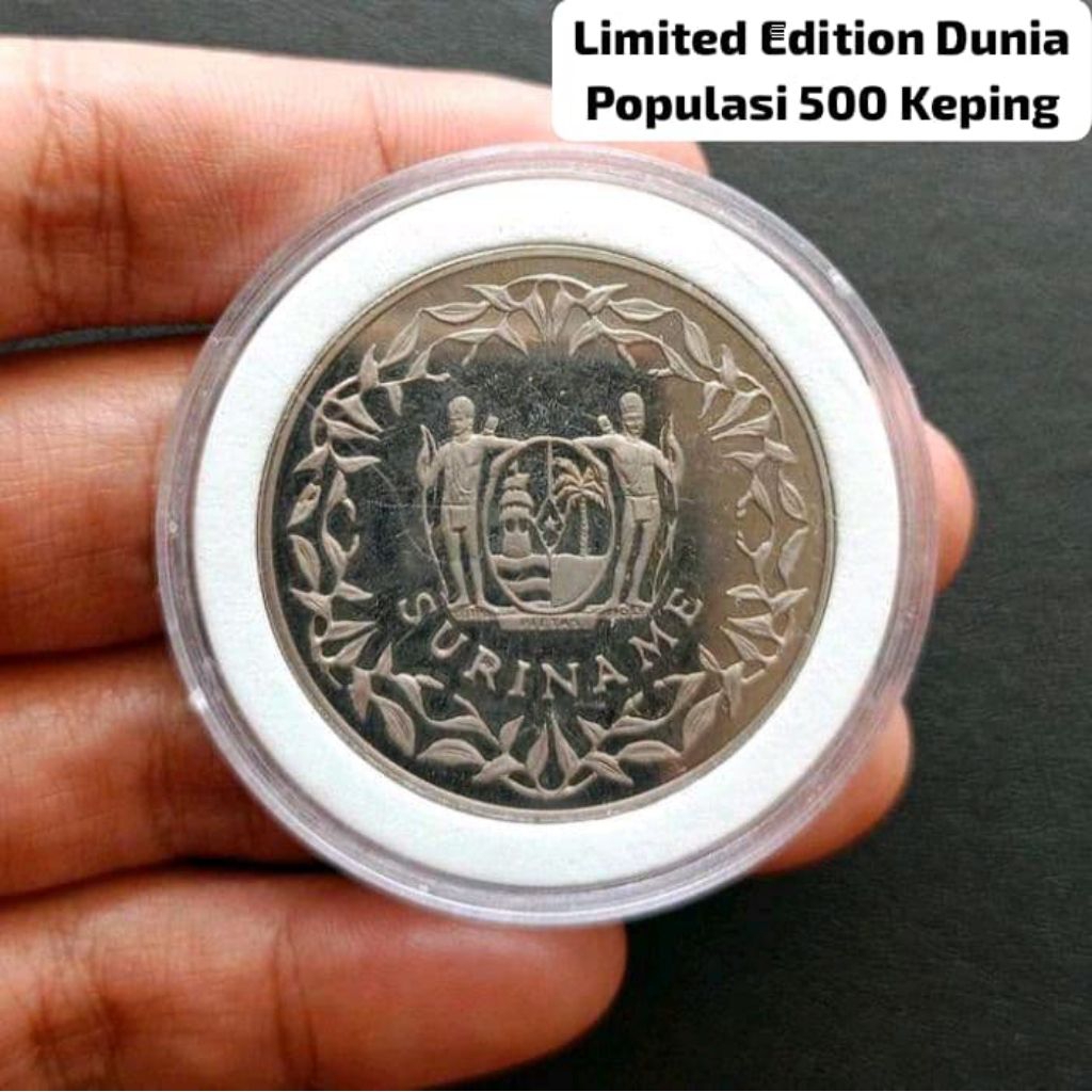 Koin Kuno Suriname 100 Guilders 1996 USA Thunderbird 1956 Souvenir Mahar Koleksi Uang Logam Coin Bek