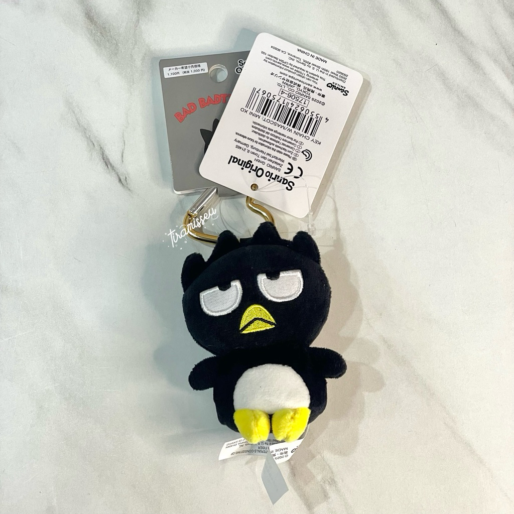 [READY STOCK] official sanrio bad badtz-maru heart mascot keychain • keyring carabiner gantungan kun