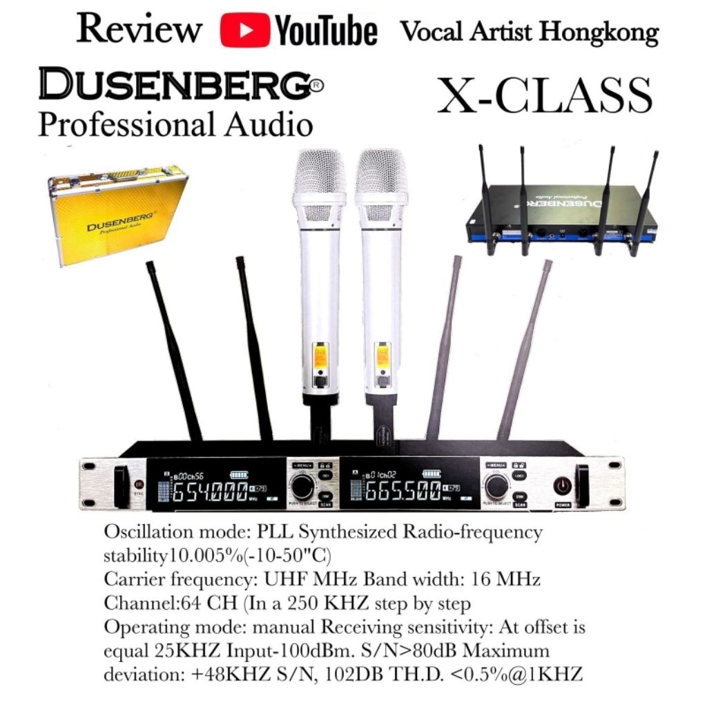 Mic Wireless Dusenberg X-CLASS Profesional Mic Vokal 2 Mic Original
