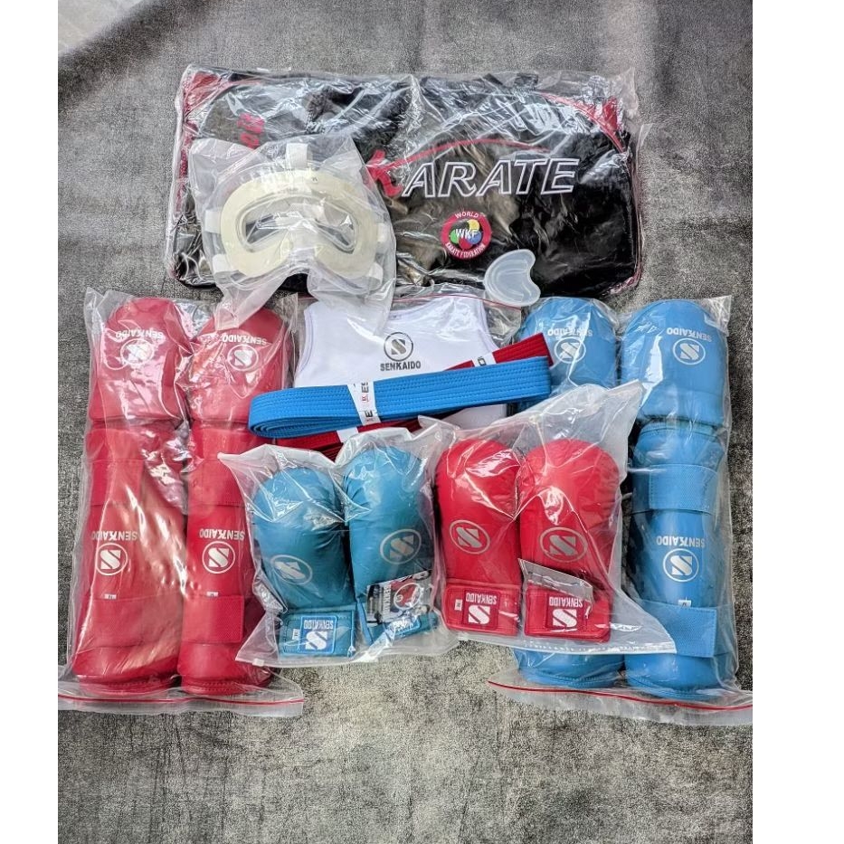 Paket Lengkap Karate 1 Set Alat Kumite Senkaido Original
