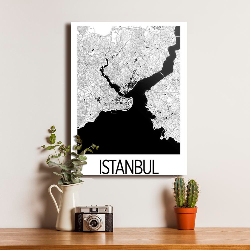 Poster Istanbul Turki Dekorasi Hiasan Pajangan Dinding Bingkai Kayu Vintage