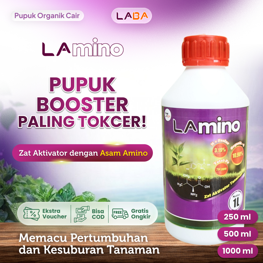 LAmino - ZPT Zat Aktivator Tanaman - Asam Amino Asam Fulvat Nutrisi Mikro Padi Buah Sayur Bantu Cepa