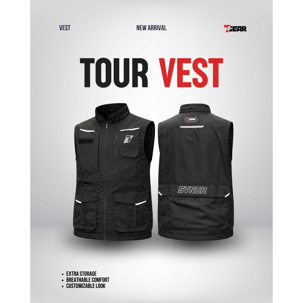 7Gear Tour Vest Rompi Motor Touring Adventure Riding Vest