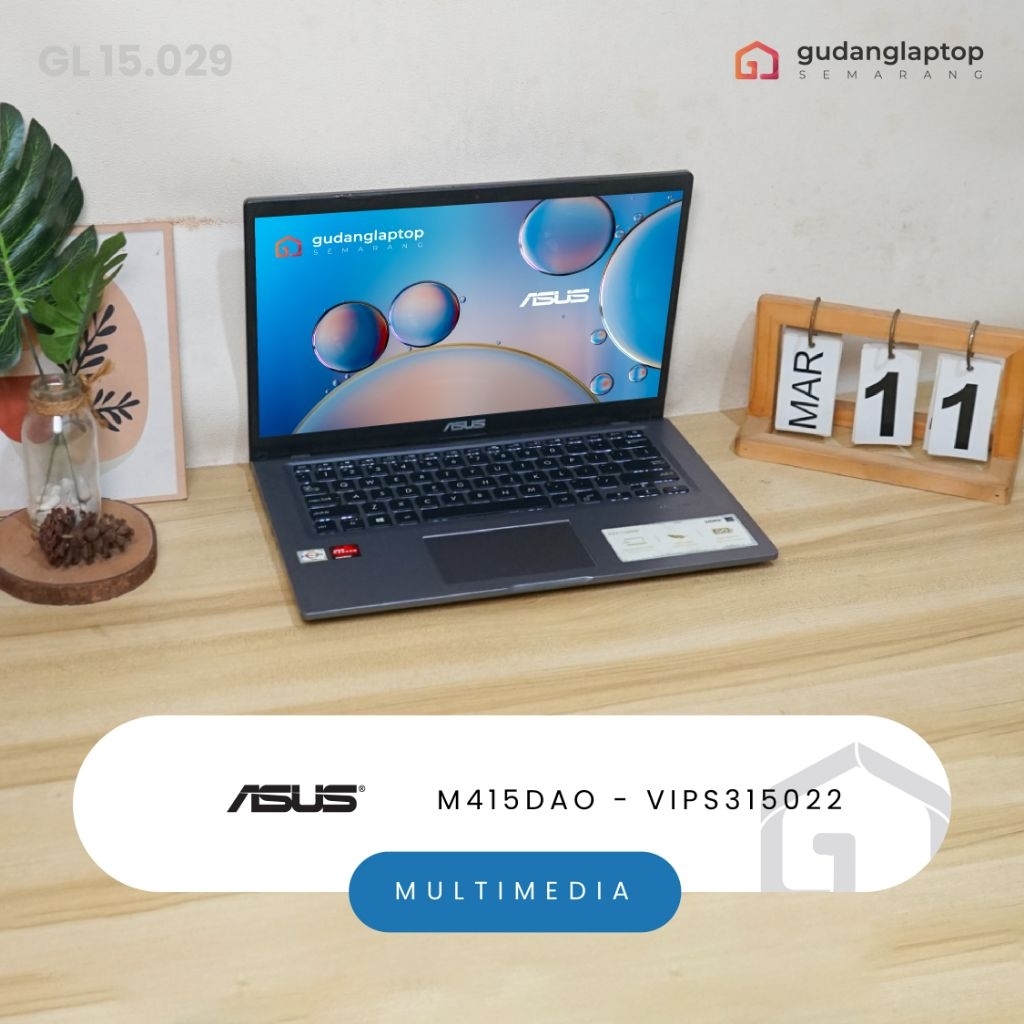 ASUS M415DAO - VIPS315022 AMD Athlon Gold 3150U 8/512 Webcam, WiFi, Bluetooth, Backlight Keyboard | 