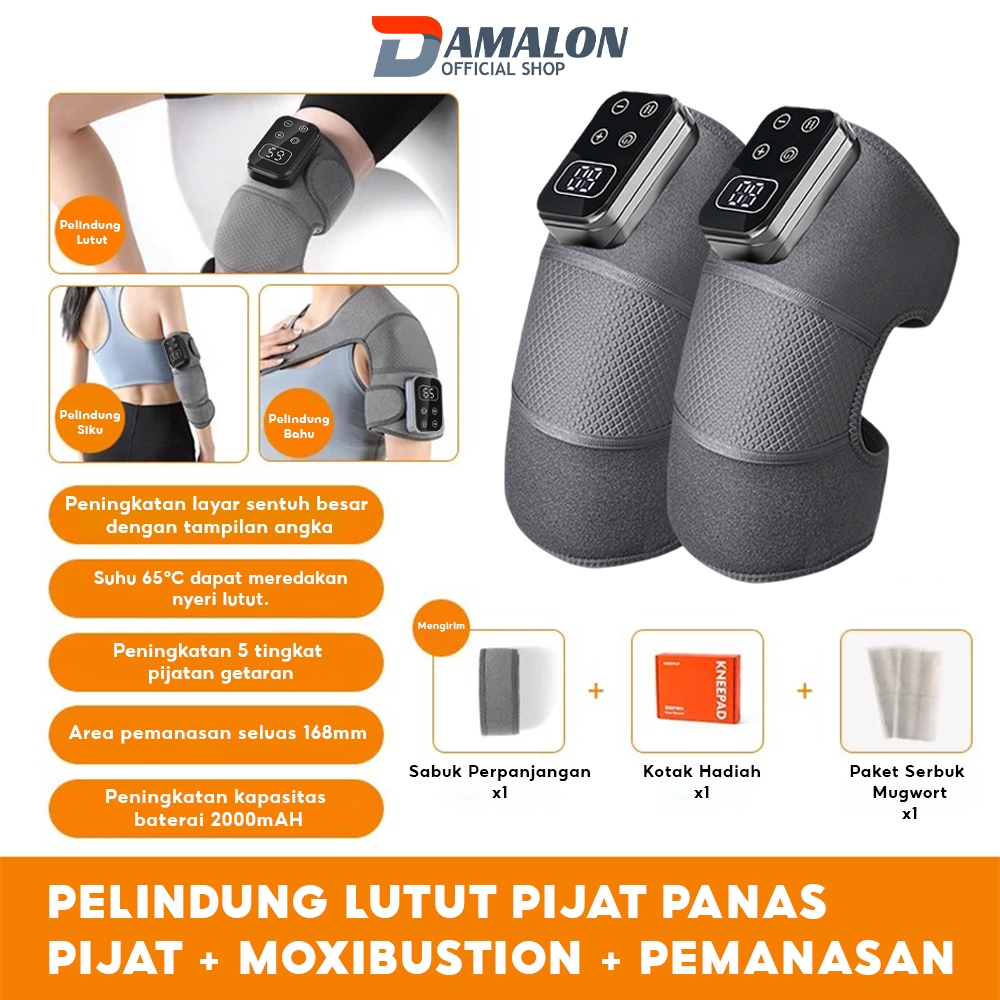 DAMALON Garansi 1 tahun (2PC) Pelindung Lutut Pemanas Pintar/Pemijat Lutut/Penyangga Lutut dengan Pe