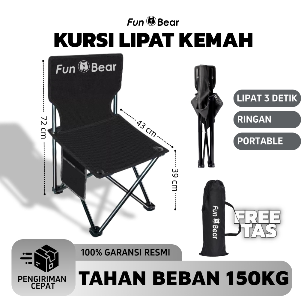 Kursi Lipat Portable Outdoor Multifungsi Kokoh / Awet / Nyaman Untuk Camping Piknik Mancing Anti Pat