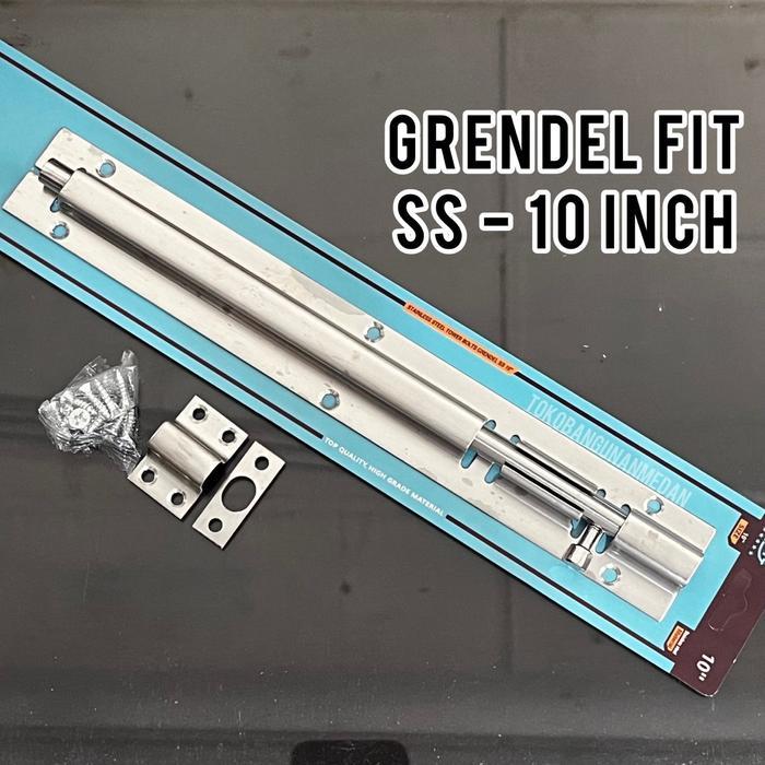 Grendel Stainless Steel Panjang 10" 12"  Inch / Slot Kunci Pintu Kamar