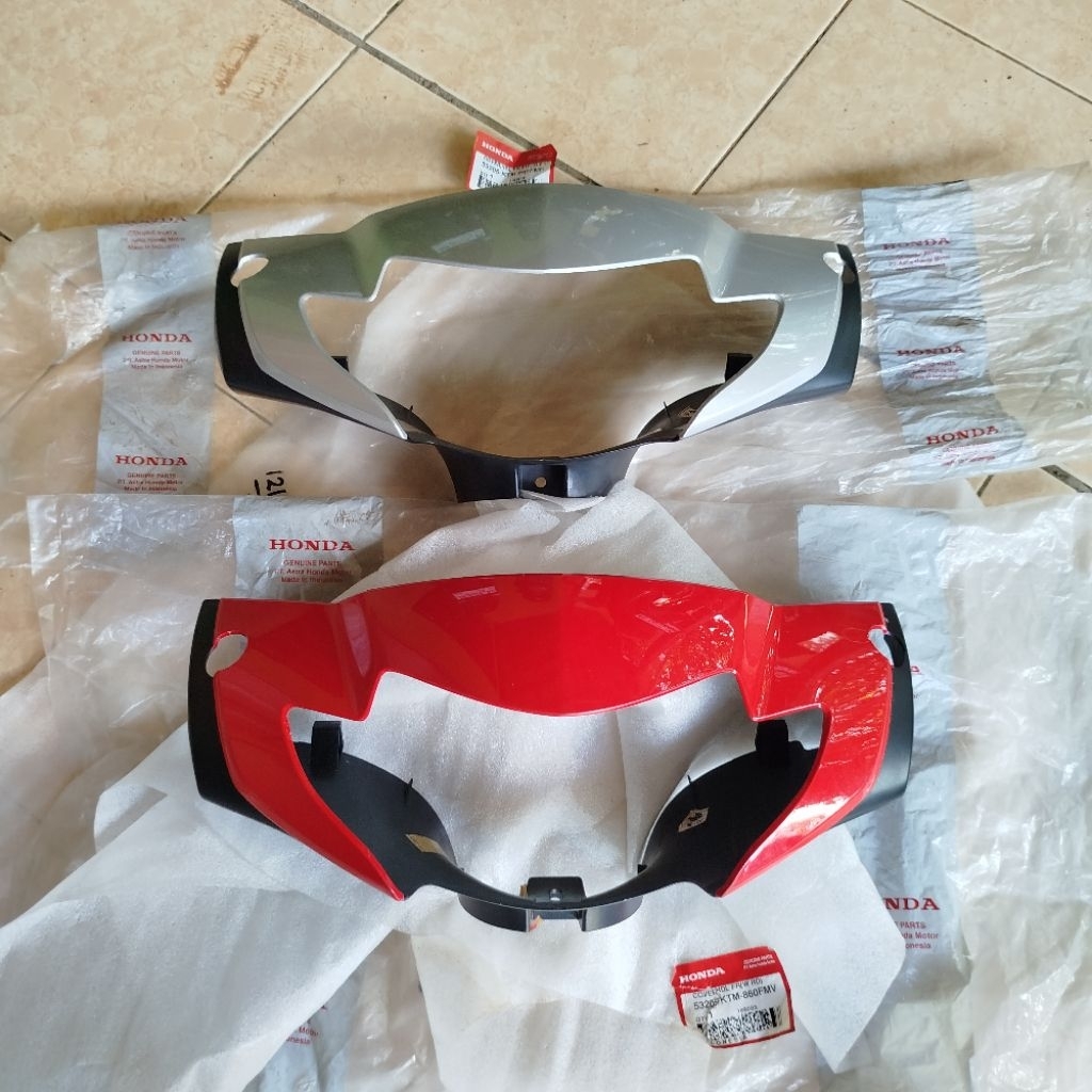 Batok Cover Lampu Depan Honda Supra X 125 Tromol Silver Merah Original AHM