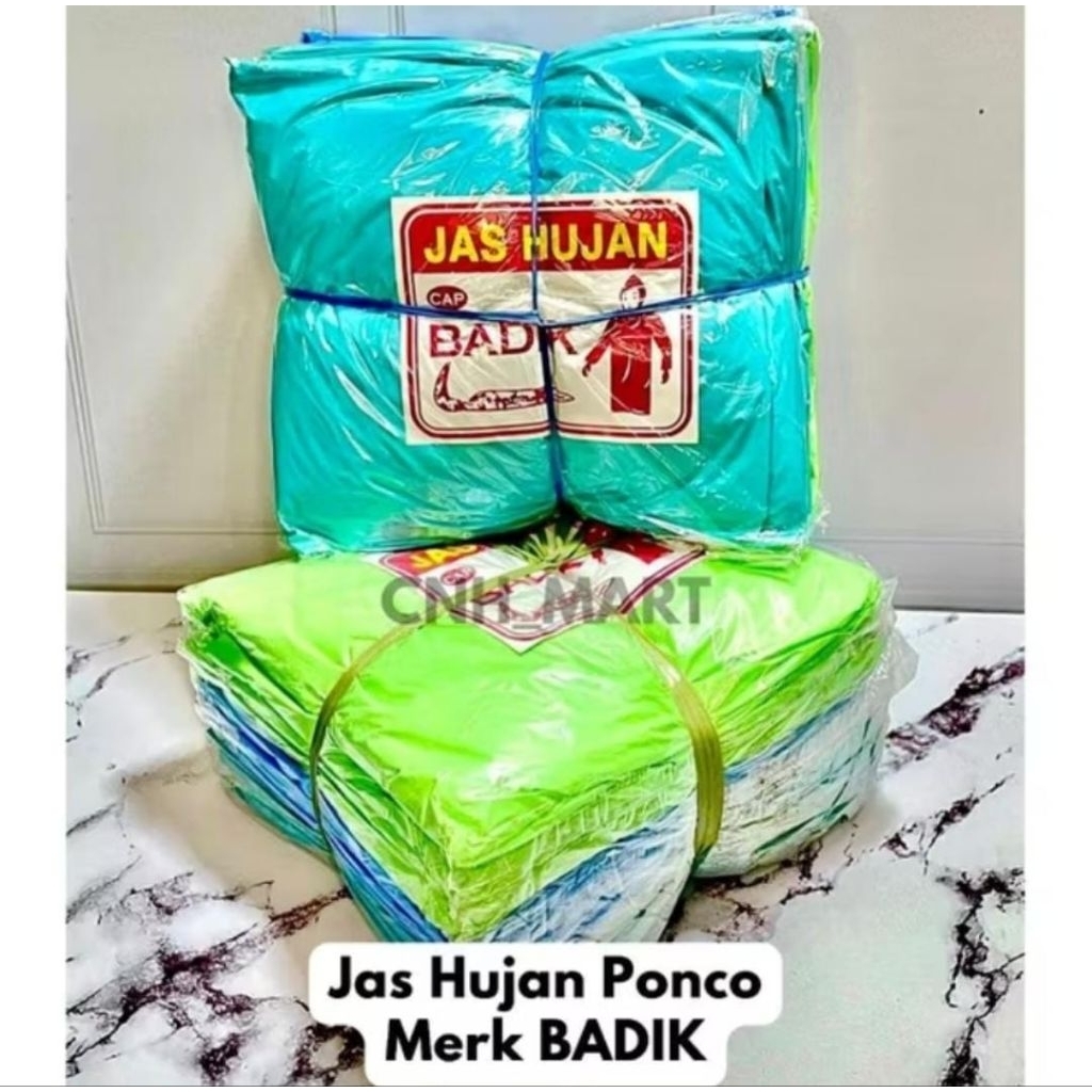 12 Pcs - Jas Hujan Ponco Lengan / Jas Hujan Tebal Ponco / Jas Hujan Plastik Tebal Murah / Jas Hujan 