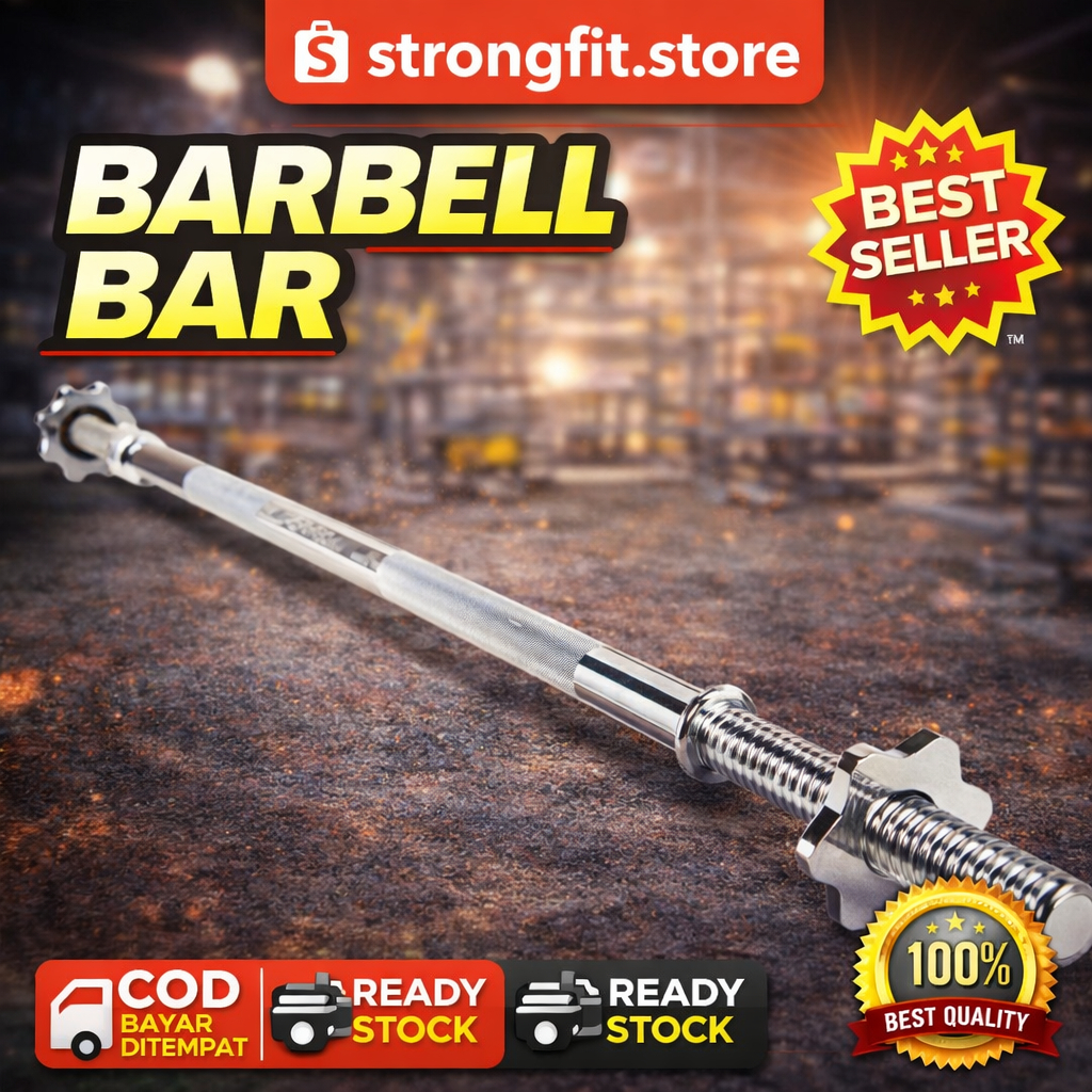 SFS - POTENCE Barbel Stick Stik Barbell Stick Straight Bar Stick Barbell Crossfit barbel Stik Lubang