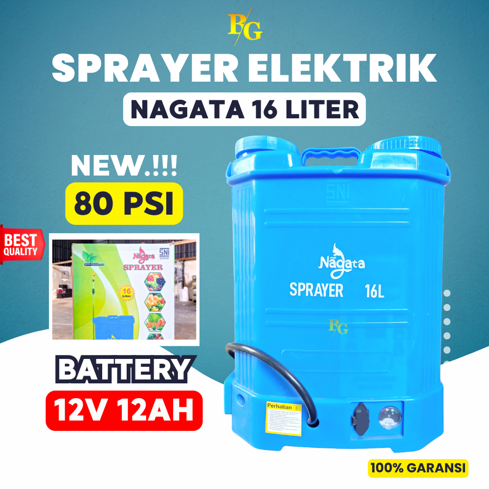 Nagata Elektrik Sprayer Tangki Semprot Pertanian Kapasitas 16 Liter
