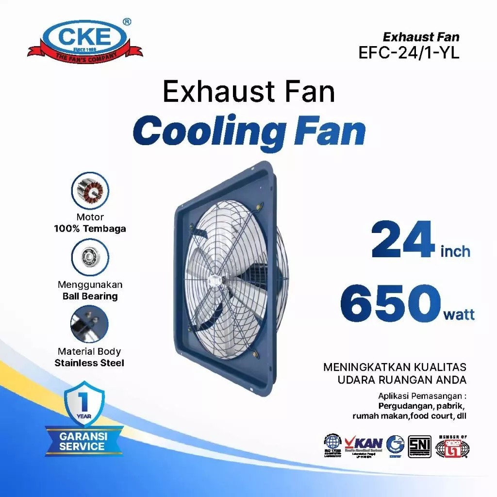 CKE Exhaust Fan 24 Inch Extra Kipas Exhaust Dinding Eksos Tembok Blower Industri