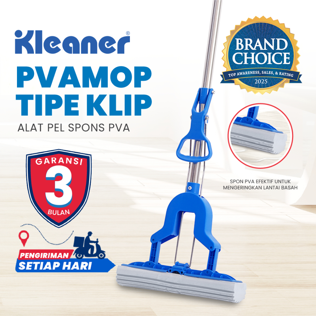 Kleaner Alat Pel Spons PVA Tipe Klip Floor Mop Pembersih Lantai GSA004