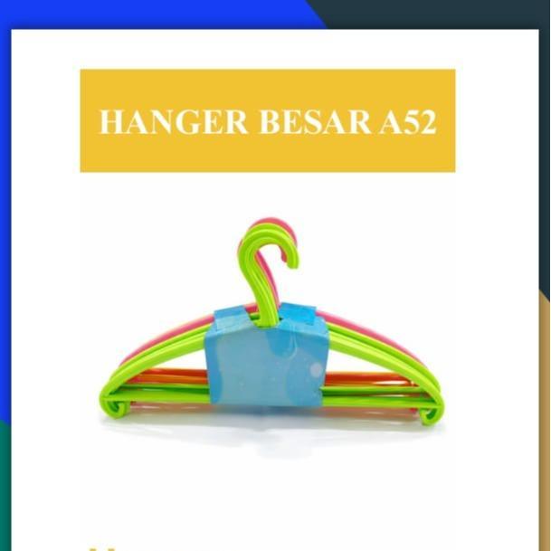 Hanger Baju Murah Bahan Plastik Tebal Banyak Warna Isi 12 PCS A52/A53 Harga Terjangkau Kestabilan Pe
