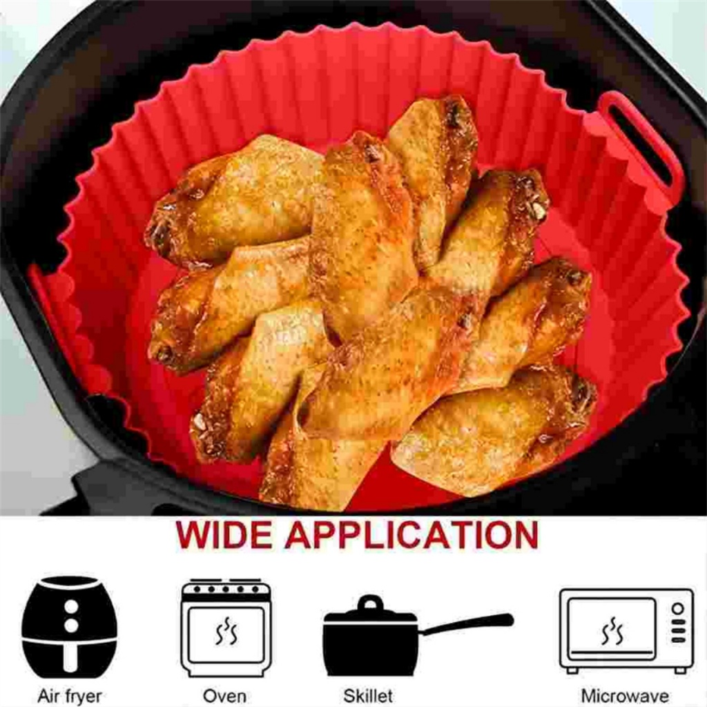 Slazybloom Alas Air Fryer Silikon Bpa Free Tray Silicone Air Fryer Tahan Panas Anti Lengket Food