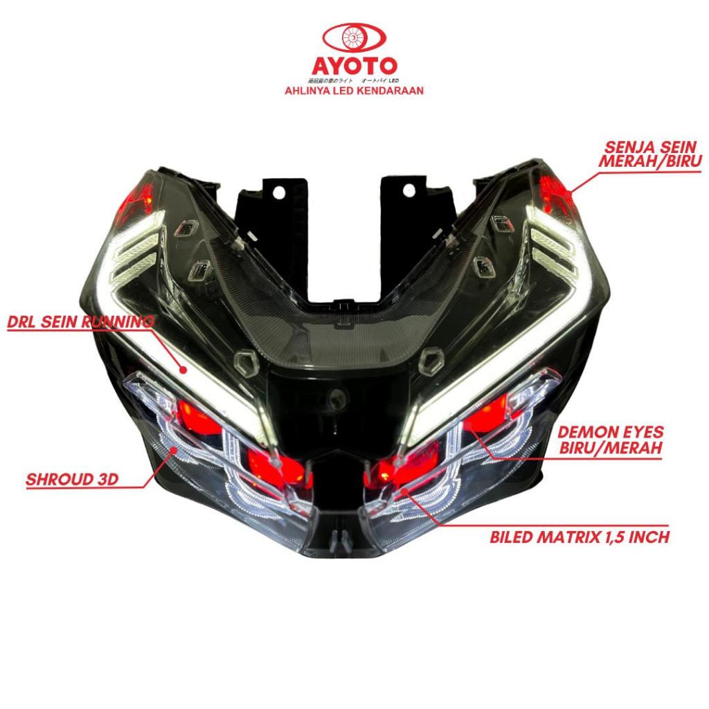 LIVE FULL SET HEADLAMP VARIO NEW 125/150 AYOTO 4 LED 90WATT RGB LASER WELCOME LIGHT SEIN RUNNING