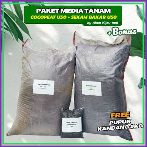 Paket Media Tanam Cocopeat + Sekam Bakar 1 Karung – Bonus Pupuk Kandang 1kg