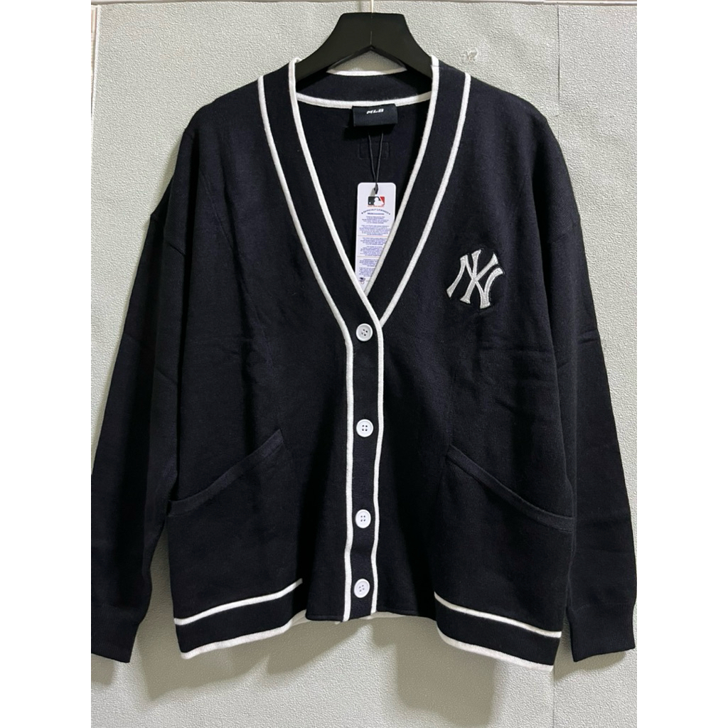 [ORIGINAL] Cardigan MLB Embroidery Logo black | Cardi women MLB | Kardigan knit wanita | Atasan wani
