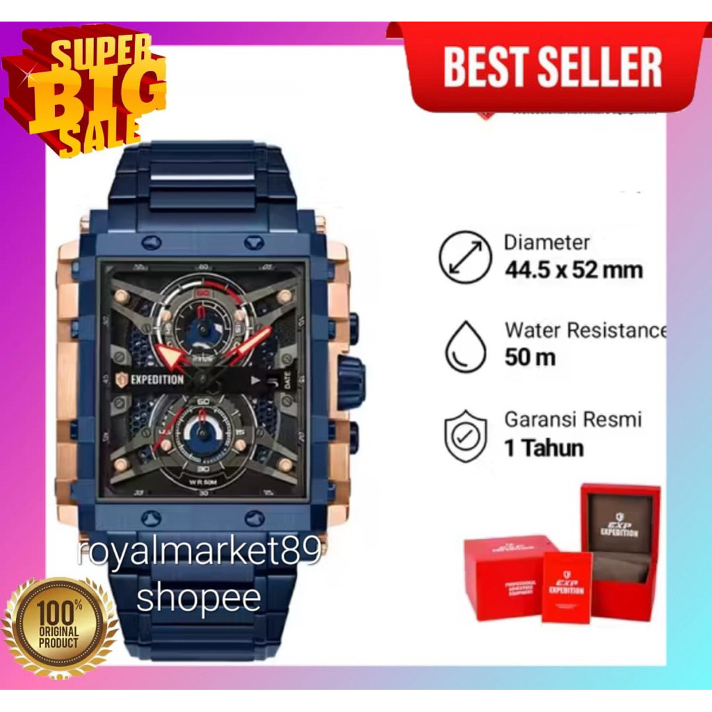 [ADA VARIAN WARNA LAIN] ORIGINAL GARANSI RESMI 1 TAHUN JAM TANGAN PRIA EXPEDITION CHRONOGRAPH ANALOG